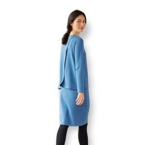 J. Jill Pure Jill Women Luxe Tencel Blue Soft Layered Popover Dress M